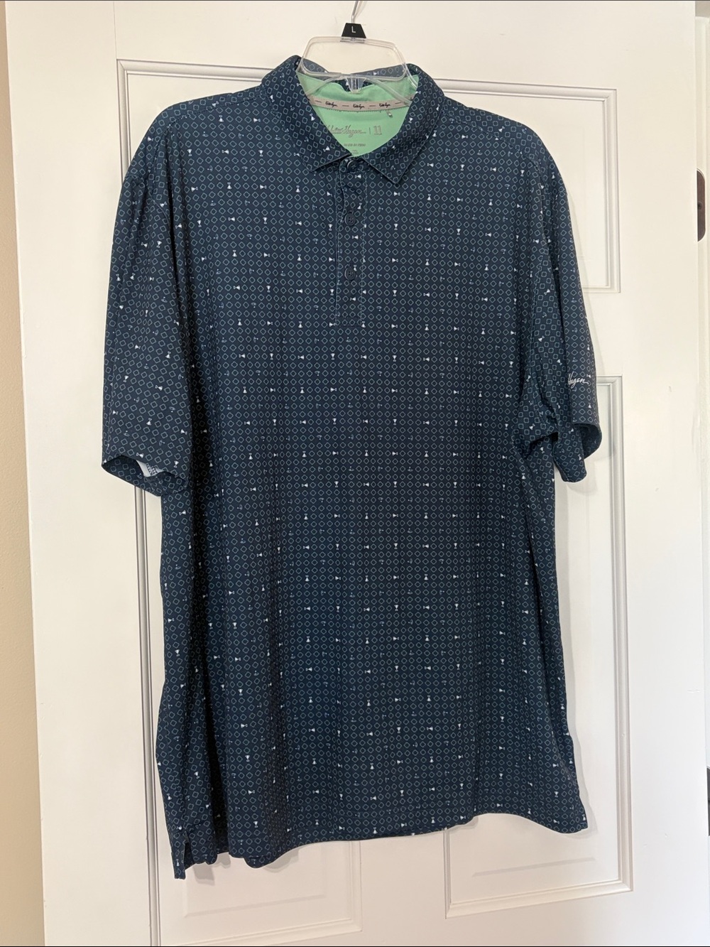 Walter Hagan Navy Geo-Print Polo